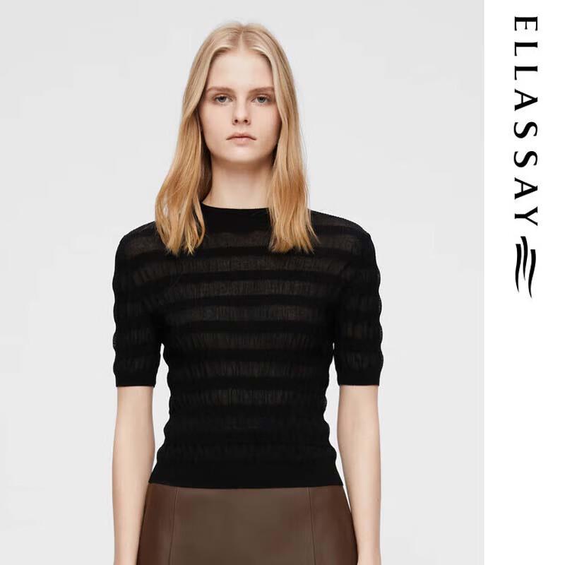 ELLASSAY Women's Spliced Knit Top