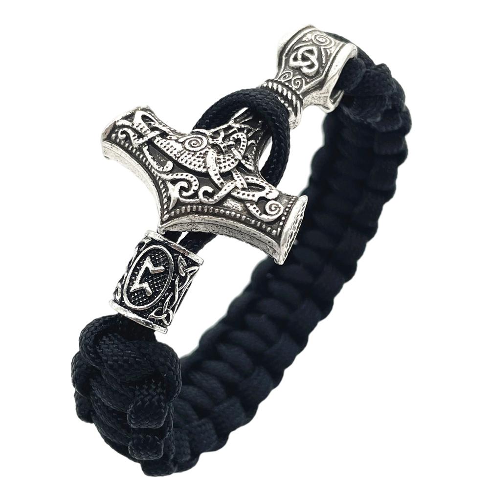 Nostalgia Thor Hammer Viking Bracelet Rune Charms Bead Jewelry For Women Men Norse Vikingo Bangle Dropship