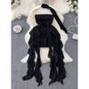 Pure Desire Sexy Wind Stylish Tube Top Dress Female Summer Ruffles Tassels Slim-Fit Slim Looking Irregular Skirt