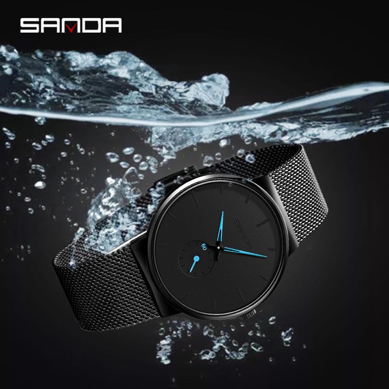 Sanda 1059 Wasserdichte Mesh-Armbanduhr Quarz für Herren und Damen