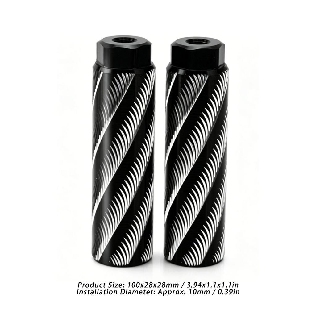 2pcs Bike Pegs Anti Skid Aluminum Alloy Bicycle Footrest Footpegs for Mountain Bikes Standard Axle Bikes Black