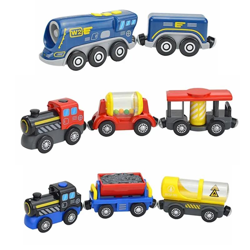 Non-Toxic Electric Train Set Toys Model Train Electric Car Fit For Wooden Railway Wood Train Track Christmas Gift For Children