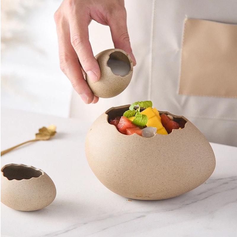 Creative INS Ceramic Eggshell Bird’s Nest Bowl – Ramen, Dessert & Snack Bowl