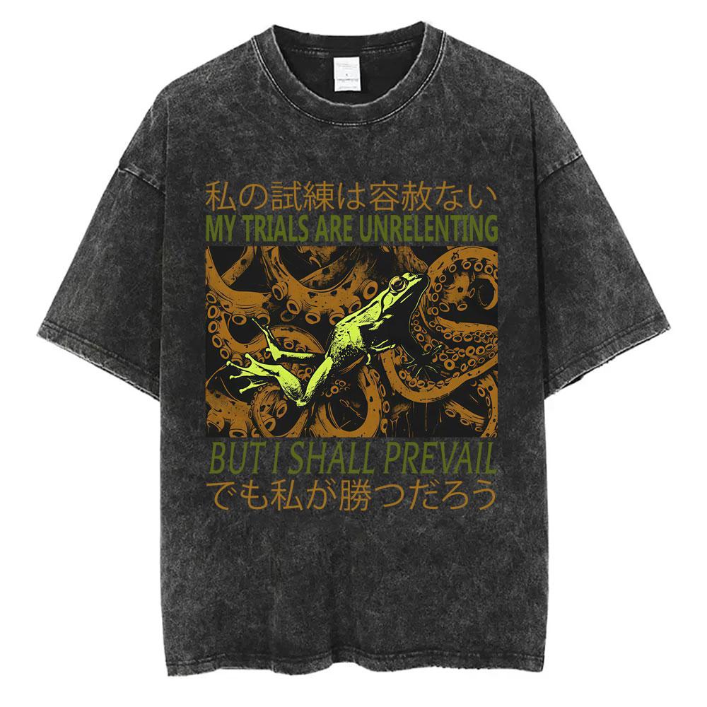 Ich will einen perfekten Körper Ich will eine perfekte Seele T-Shirt Lustige Capybara im japanischen Stil Vintage-gewaschenes T-Shirt Herren Oversized T-Shirts Oberteile
