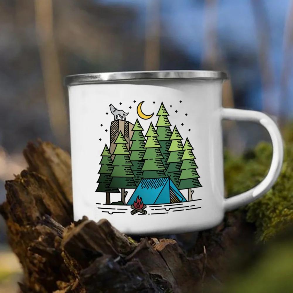 

Original Cup of Coffee Travel Mug Moon and Sun Forest Print Mug Beautiful Coffee Cups Enamel Mugs Cup for Tea Drinkware Funny 360ml
