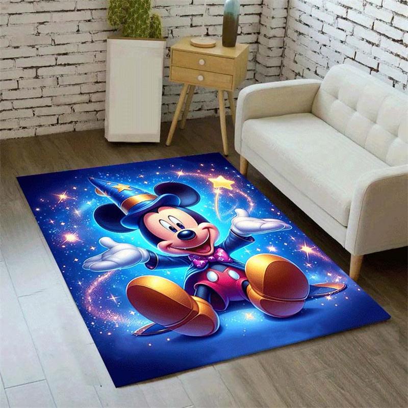 1pc Mickey Pattern Area Rug Soft Flannel Floor Mat for Living Room,Office,Bedroom and Carpet