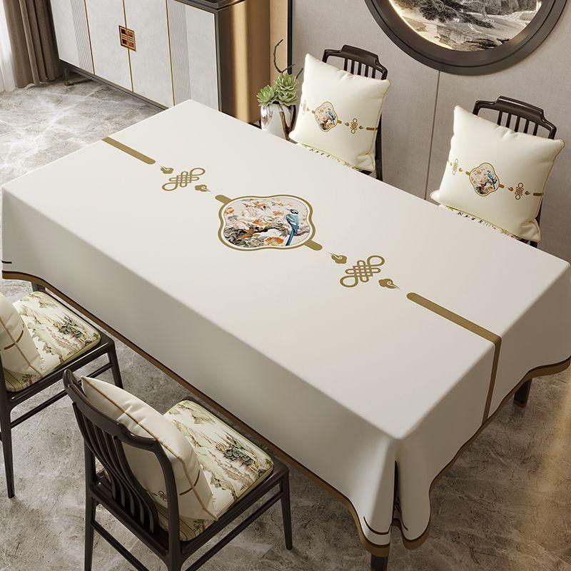

New Chinese Peony Pattern Table Pad Thickened PVC Material Dining Table Decoration Waterproof Oil Resistant Erasable Desk Cloth tablecloth 60x120cm