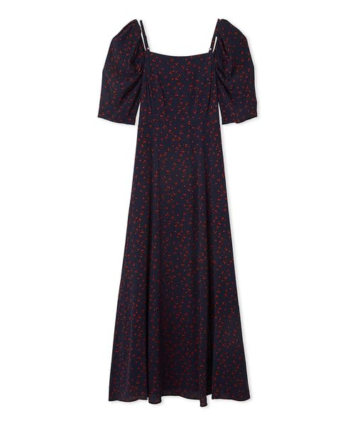 FRAY Fruit Print Dress FWFO252089 NVY I.D. 2-Way Off-the-Shoulder Women's