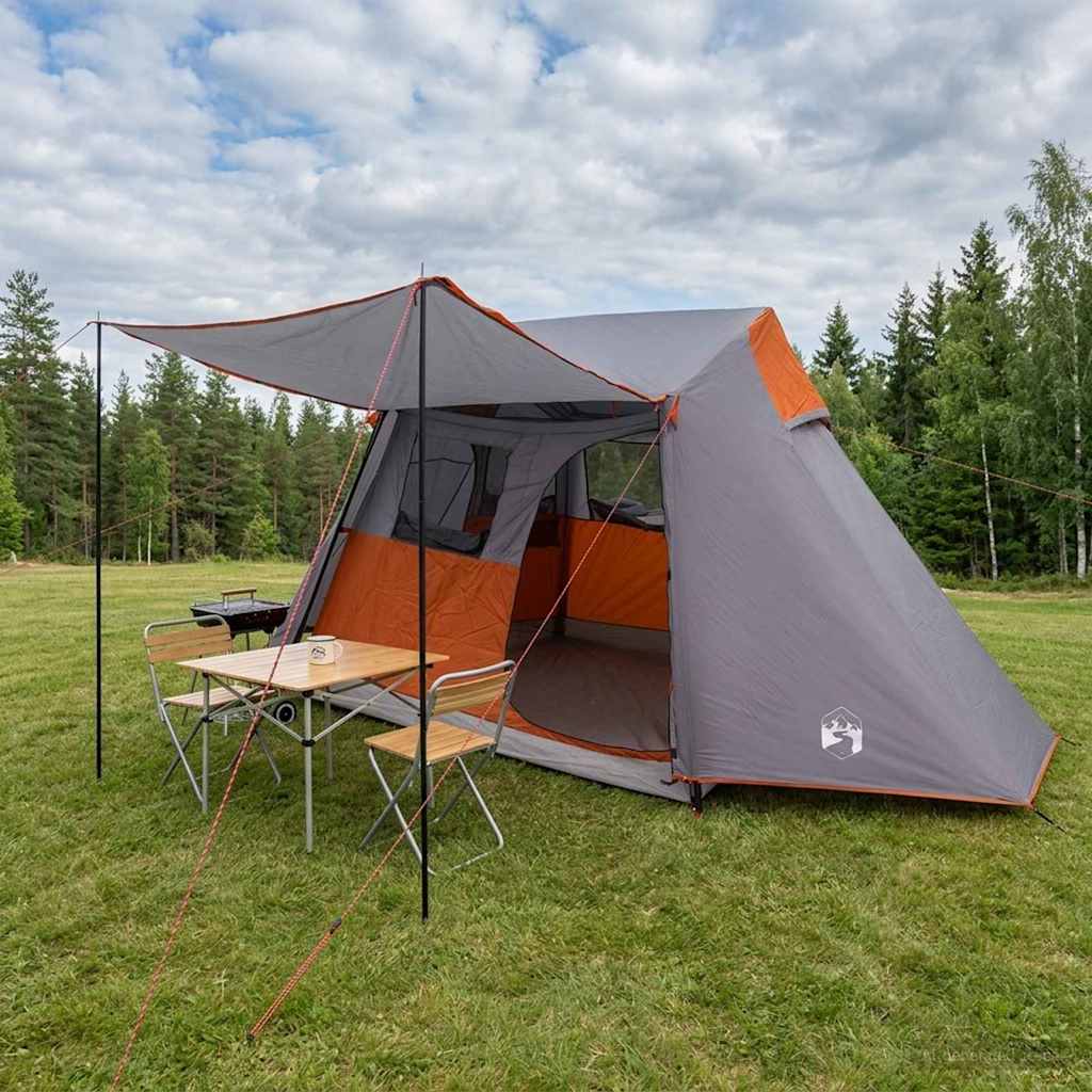 Tunnel Tent Gray and Orange 475 x 220 x 192 cm