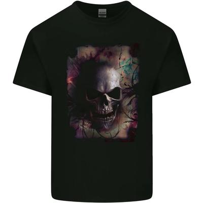 Artistic Skull Gothic Goth Kids T-Shirt Childrens
