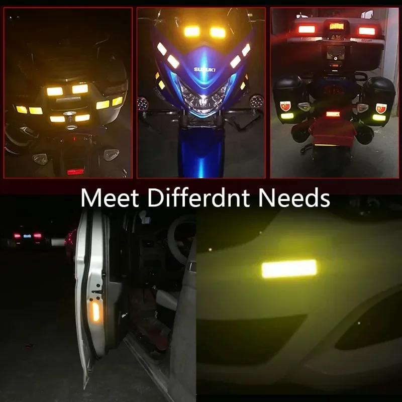 3*8cm Car Bumper Reflective Stickers Reflective Warning Strip Tape Secure Reflector Stickers Decals Safety Warning Tape 10pcs