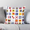 Nautical Flags Square Pillowcase Polyester Linen Velvet Printed Zip Decor Room Cushion Cover 45x45