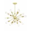 Brass Roof Mounted Chandeliers of 18 Light Dimmable Sputnik Sphere Chandelier
