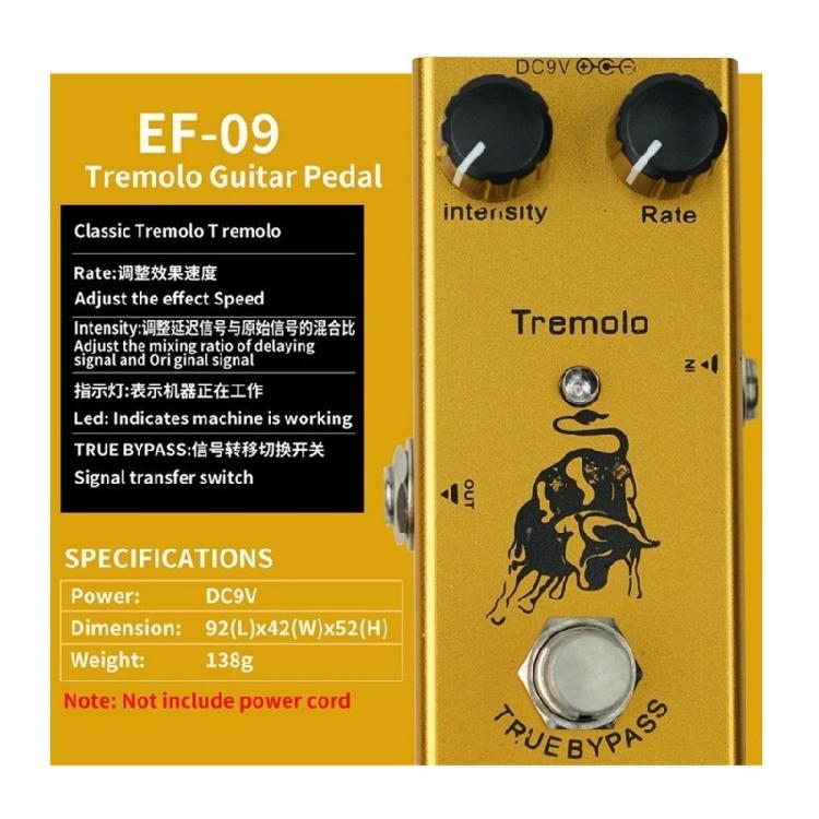 Electric Guitar Effects Pedal Single Type 9V Guitar Vintage Overdrive Effects Pedal for Stage Live Studio Easy to Use
