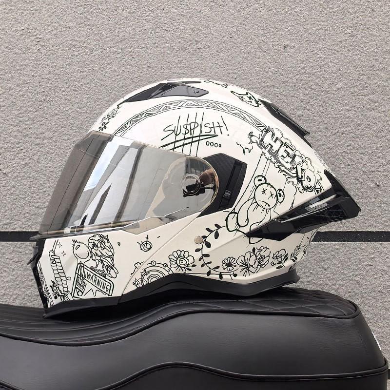 DOT ECE Certified Full Face Motorcycle Helmet Men Women ABS Shell Flip-Up Visor All-Season Use