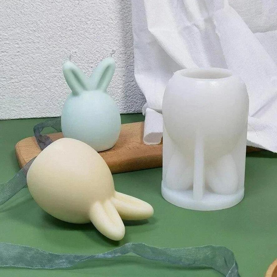 Handmade Molds Rabbit Shape Candle Silicone Mold Easter Cake Chocolate Mold Cute Blood Drawing Silicone Molds Accessories Tools