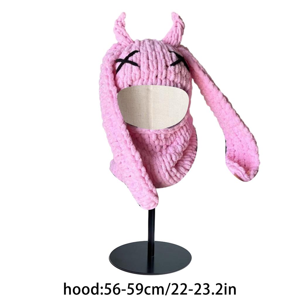 Cartoon Hooded Hat Winter Knit Balaclava Hat for Women Men Keep Neck Warm Hat Cold Weather Cycling Hiking Supplies