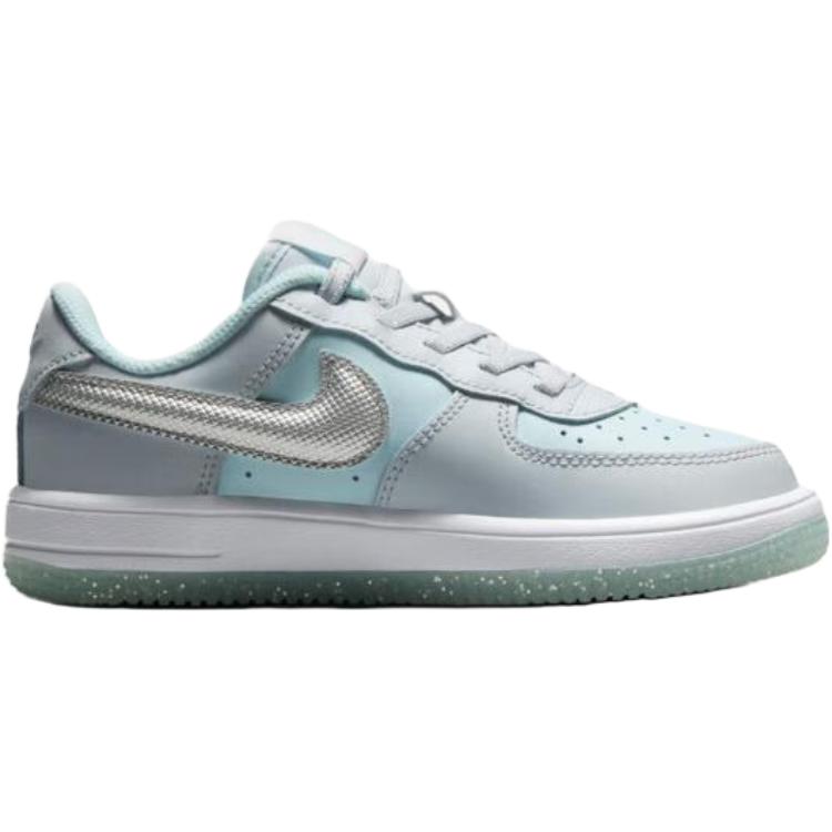 Nike Force 1 Low EasyOn PS Pure Platinum Glacier Blue Kids Sneakers Metallic-Silver HQ3251-043