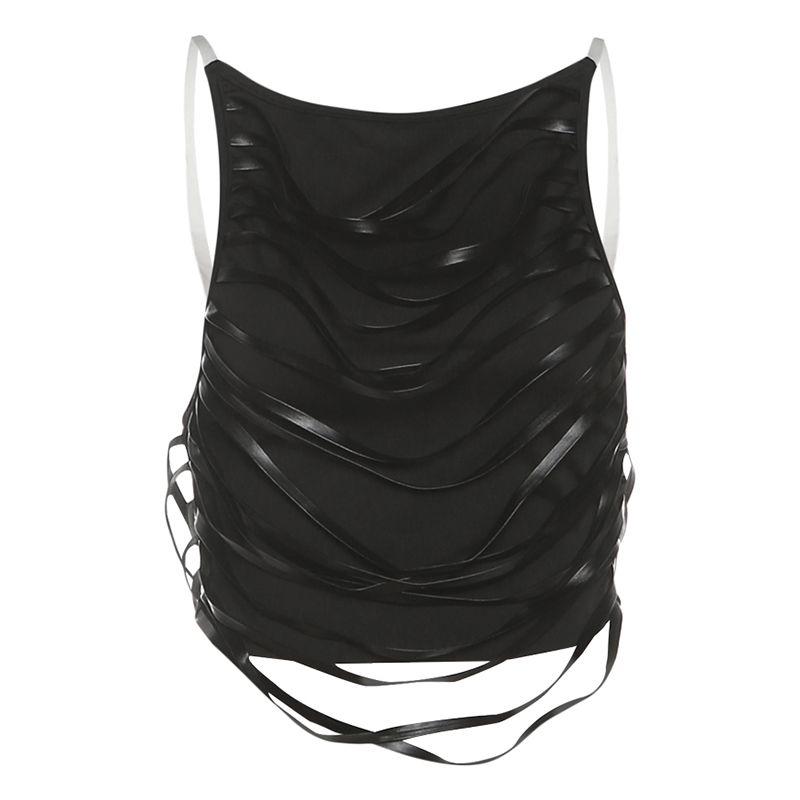 # Sisjuly# Asian Night Club Style Super Spicy Cool Girl Irregular Bandage Design Large Backless Cami Women
