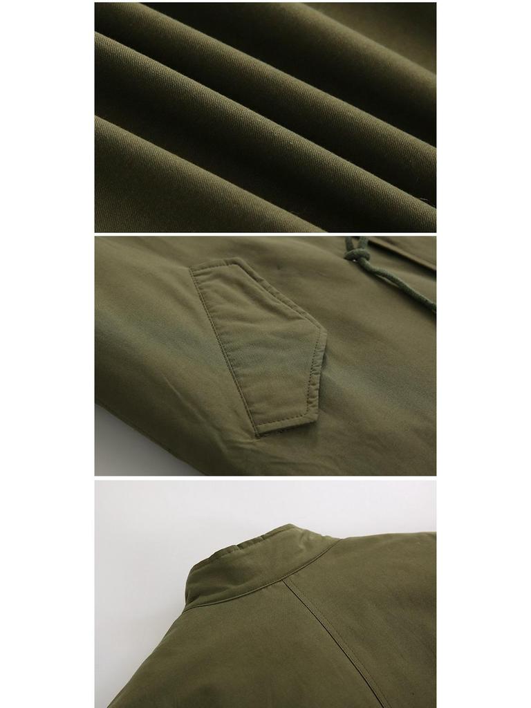 MYQ Herren Winter Mittellange Dicke Baumwolljacke - Koreanischer & Japanischer Stil Windjacke