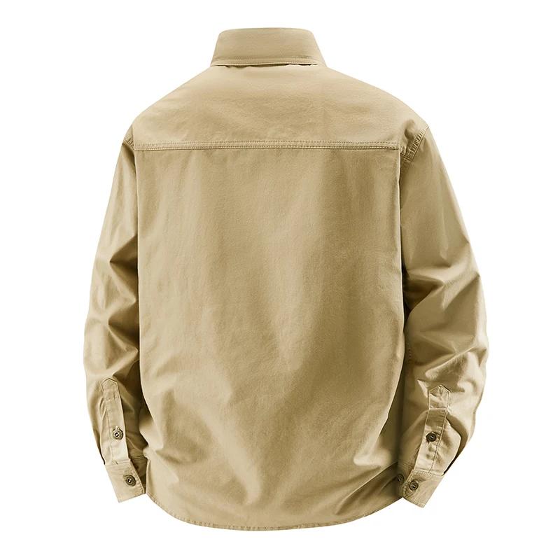 Autumn Casual Collar Shirt for Men Spring and Autumn Brand Slim Shirt Men Autumn Cotton Long Sleeved Cargo Shirt