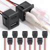 5/1pcs Double Layer Usb Female Base Type-C Socket and Female Usb Lamp Charging Socket Power Socket with Cable 2A Connector
