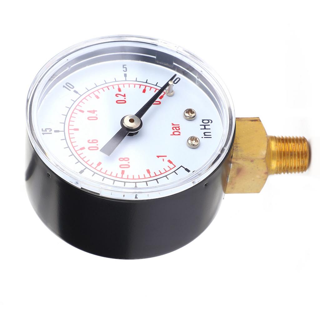 Vacuum Gauge  1 0Bar  30 0inHg 50mm 1 8 BSPT Bottom Connection for Air Water Oil