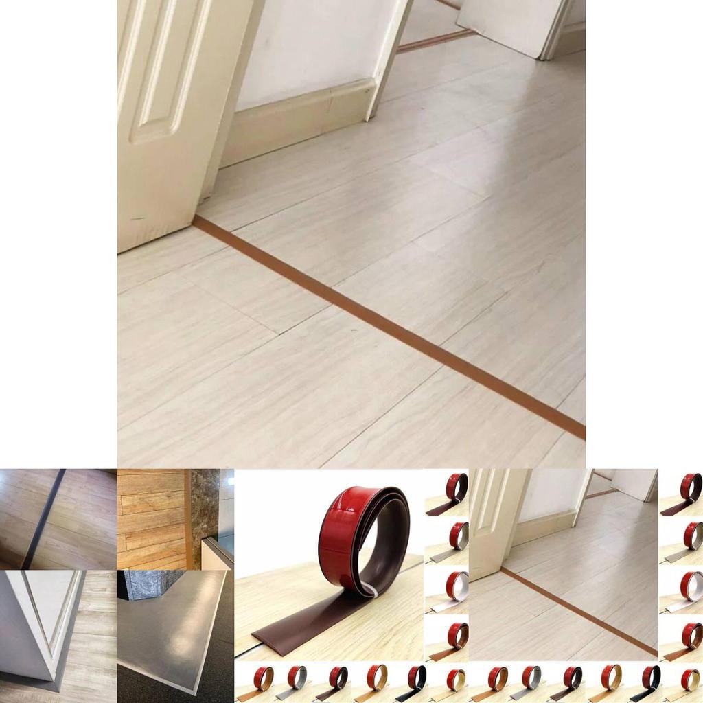 Durable Pvc Transition Strip For Seam Concealment Self Adhesive Design For Modern Home Decor In Bathrooms Living Rooms And Sports Areas