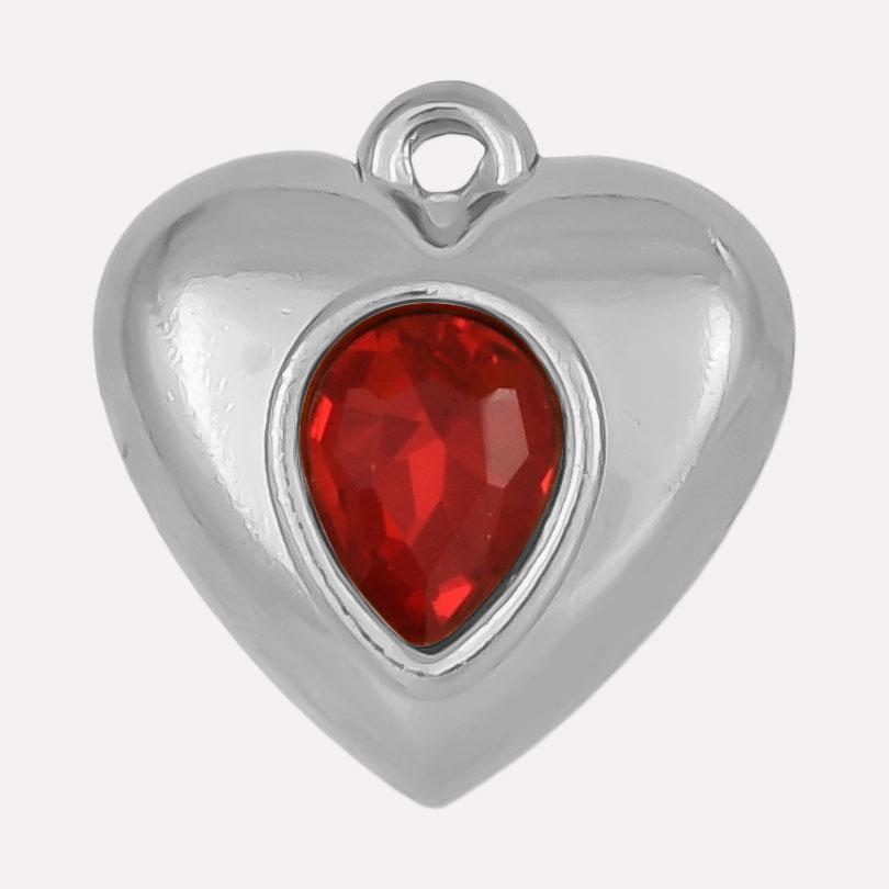 Never Fade Heart Charm Water Drop Rhinestone 6pcs Stainless Steel Charms For Jewelry Making Supplies Metal Pendant DIY Materials