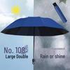 12-Rib Windproof UV Protection Folding Umbrella