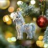 Christmas 2D Acrylic Horse Pendants Xmas Tree Hanging Ornaments Decoration Car Rearview Mirror Pendant Charm New Year Party Gift