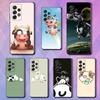 Cute Cartoon Black and White Cow For Samsung Galaxy S23 S24 S25 Ultra S22 Plus S21 Black Soft Case Waterproof Soft Case