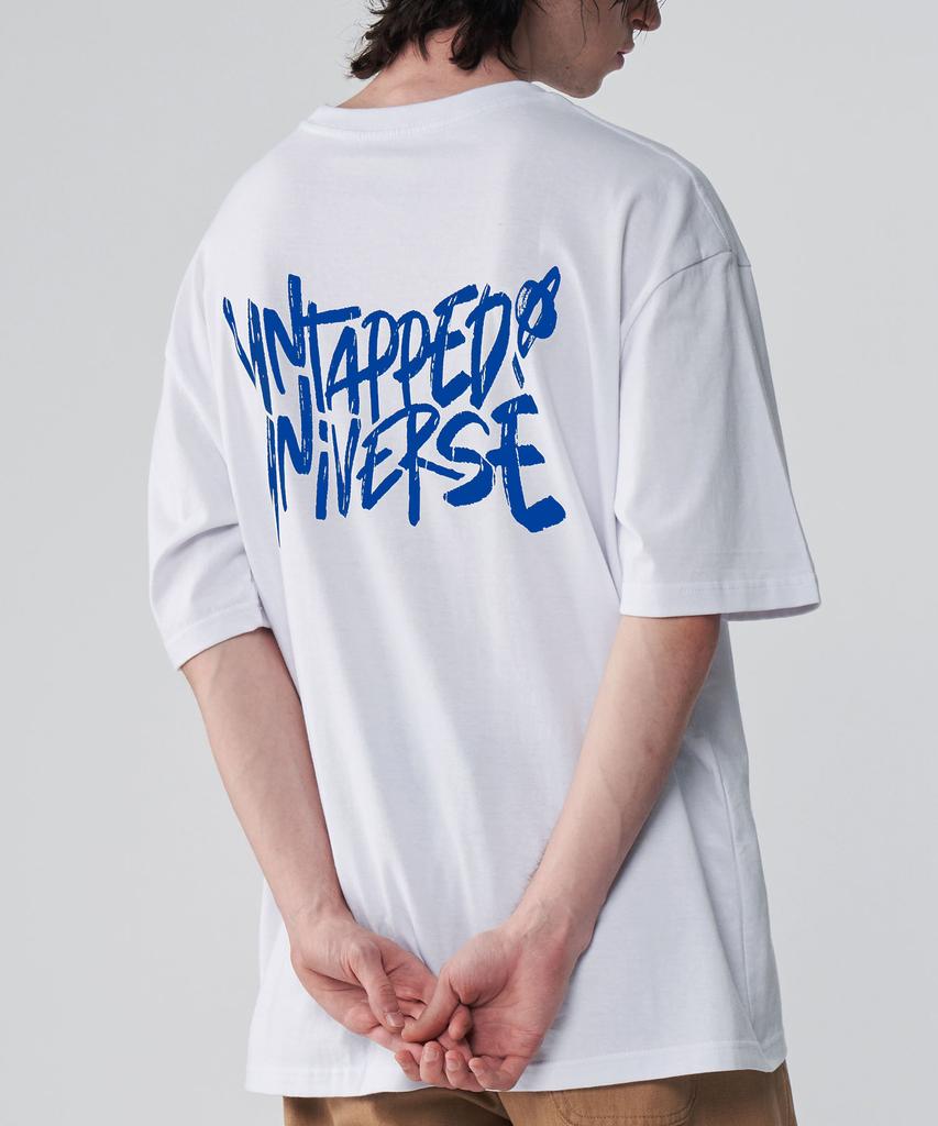 UNTAPPED STUDIO Universe Lettering Pure Cotton Big Oversized Short Sleeve T-Shirt 4 Colors (B Type)