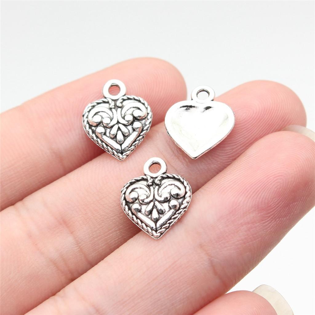 Charms Peach Heart Love Pendants Wedding Jewelry Findings QC094