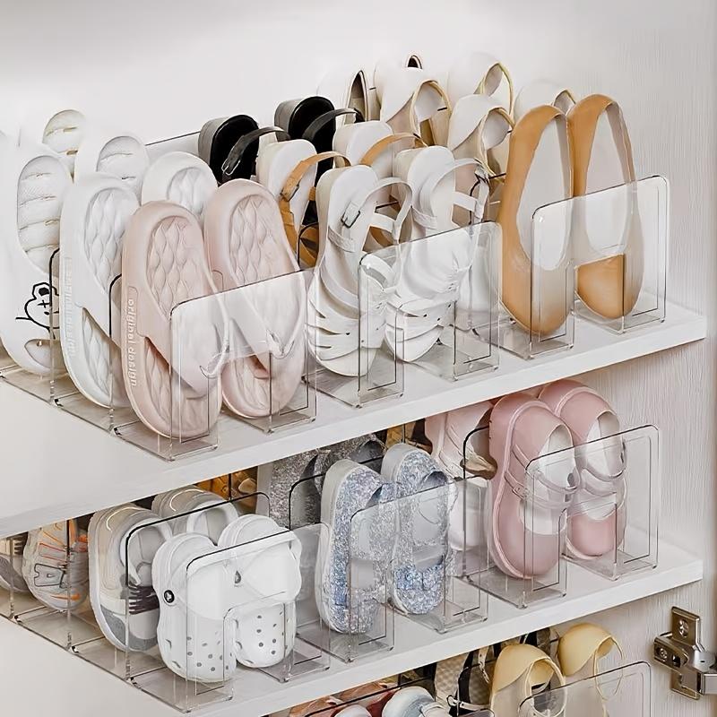 2/4er Pack Platzsparender Vertikaler Schuhregal-Organizer - Mehrschichtig, Einfach zu montieren, Kompakte Aufbewahrung für Zuhause Eingangsbereich Schrank