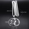 Yin Yang Cat Tai Chi Taoism Pendant Necklace for Women Men Stainless Steel Round Hip Hop Punk Chain Necklaces Jewelry N2521S05
