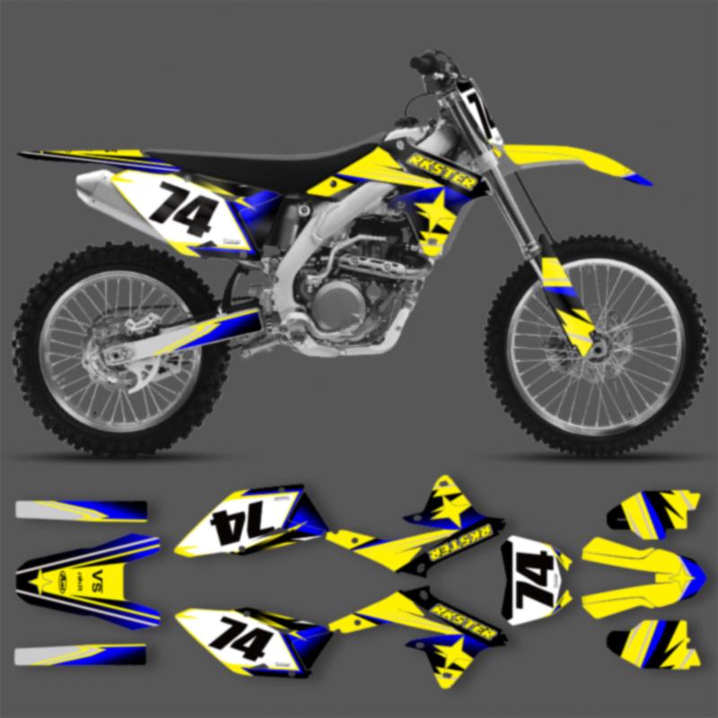 POWERZONE Custom  Motorcycle Stickers For SUZUKI RMZ450 2008-2017 RMZ 450cc Customized Graphic Number Protection Kit 01