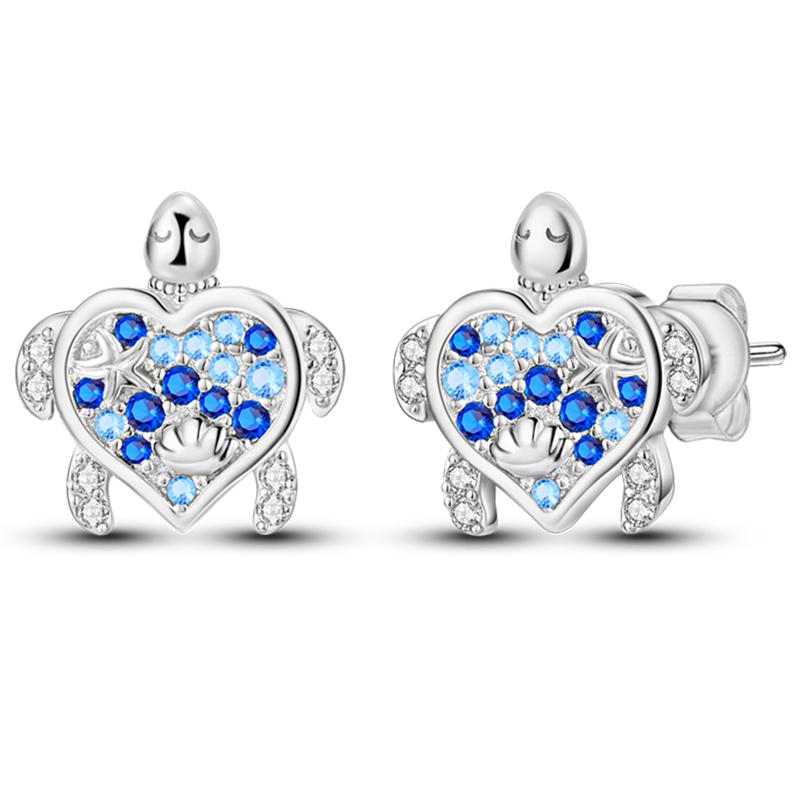 925 Silver Ocean Theme Earrings Dolphin Sea Star Shell Turtle Original Design Fashion Jewelry for Women