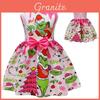 Das Grinch-Mädchenkleid mit Cartoon-Muster für Mädchen im Alter von 3 bis 8 Jahren