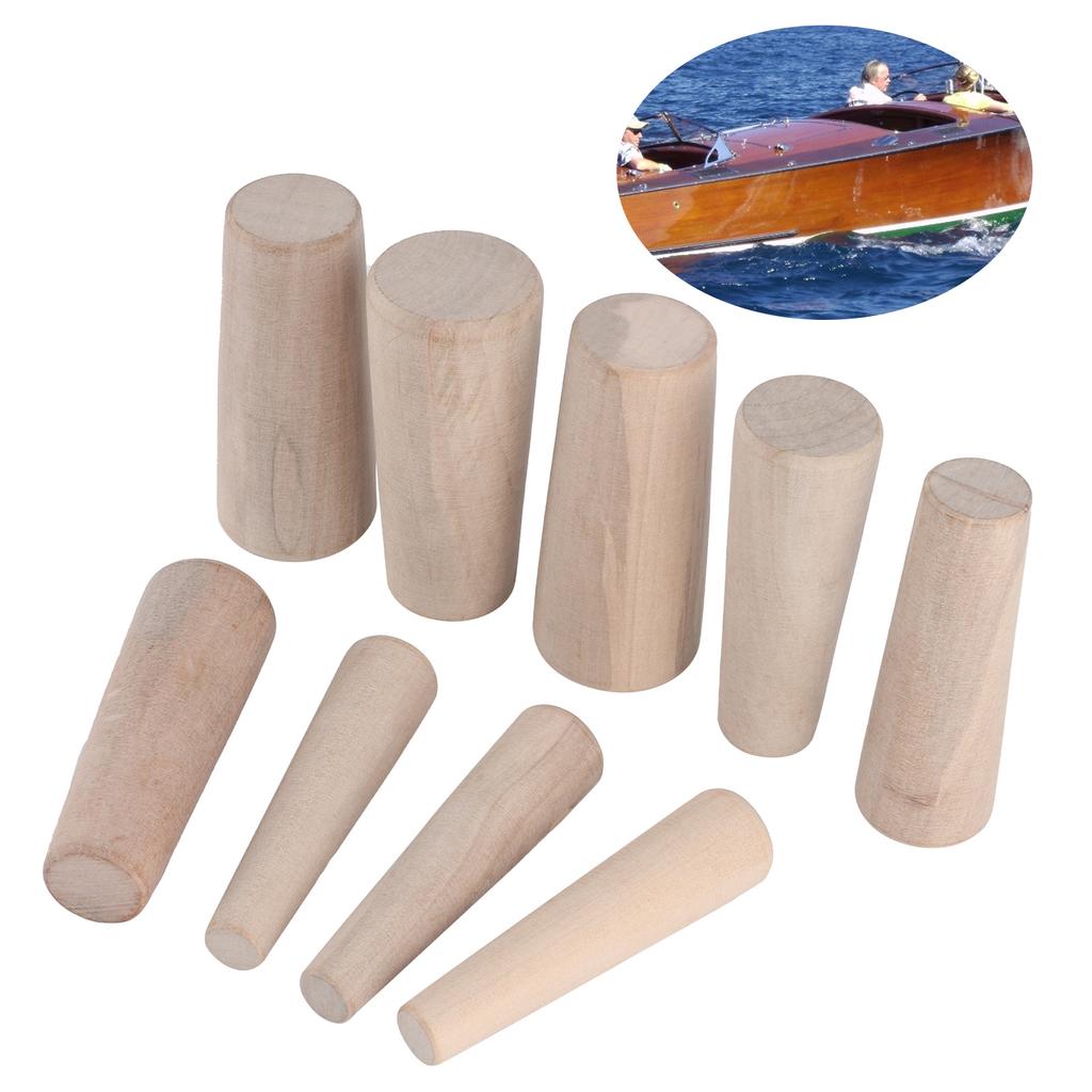 9pcs Safety Wooden Plug Stops Emergency Leaks Accessory for Marine Boat Yacht Sailing Fishing