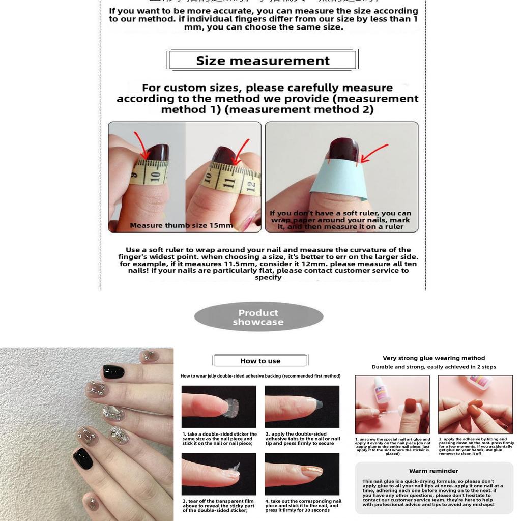 Diy Presson Nail Tips With Black Shimmer Water Diamoans And Fourpoint Star Accent For Night Out And Party