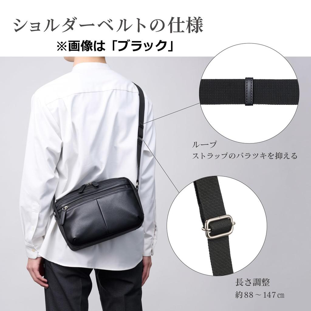 Fineseed TOKYO Shoulder Bag Casual Shoulder CS2404 Horizontal Navy 7 pockets for easy Perfect for casual occasions such as strolling around taking and