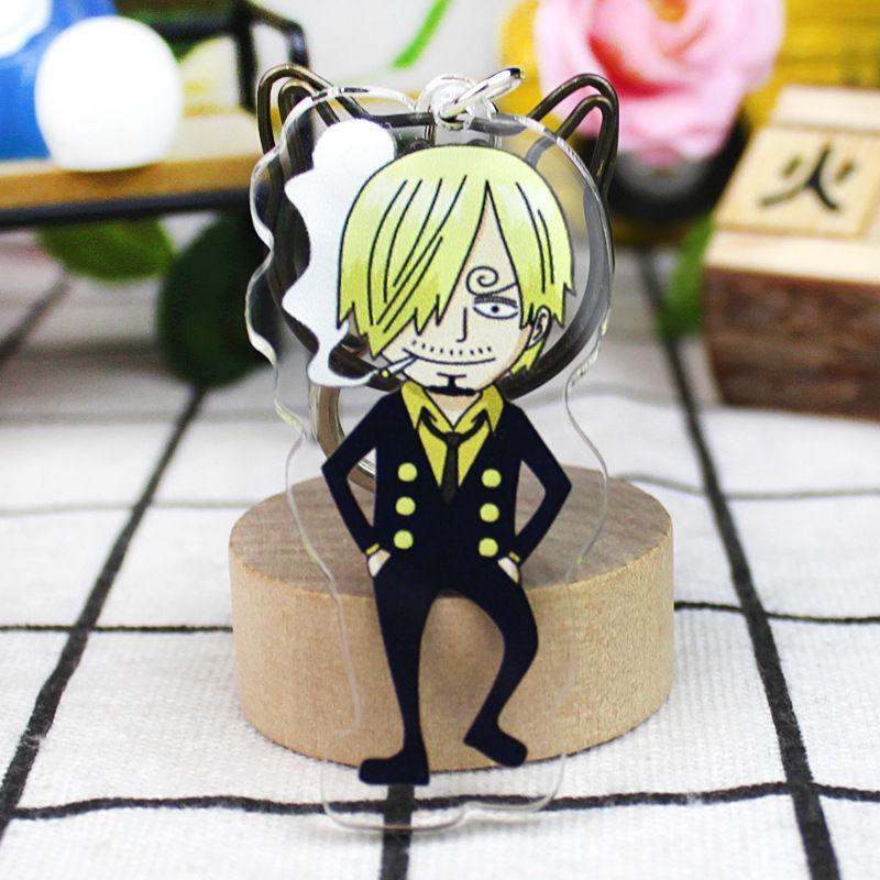 One Piece Keychain Pendant Anime Luffy Dragon Navigation King Surrounding Double Sided HD Bag Pendant Gift