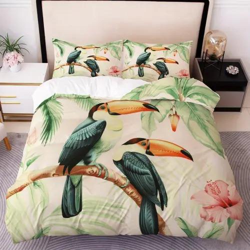 Comforter Toucan Tropical With Toucan Tropical Pattern Suitable For Children Kids And Adults Soft And Breathable