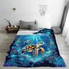 1pc Blue Blanket Sea Turtle 3D Printed Comfortable Flannel Blanket for Home Living Room Bedroom Decor Birthday Gift
