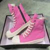 Ro Geobasket Pink Canvas High Top Shoes Luxury Design Sneaker Men Shoe Genious Zipper Women Ankle Boot Casual Sneakers Boots