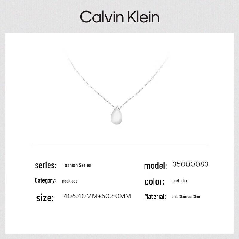Calvin Klein Women's Steel Waterdrop Necklace