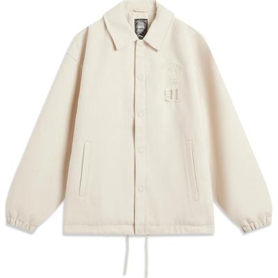 Li Ning Disney Collaboration Series Letter Single-Breasted Lapel Loose Jacket Men Jacket Rock-White Gray AJDU269-2