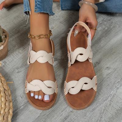 Nuovi sandali piatti casual eleganti e di grandi dimensioni da donna, nuove pantofole piatte casual alla moda da donna.