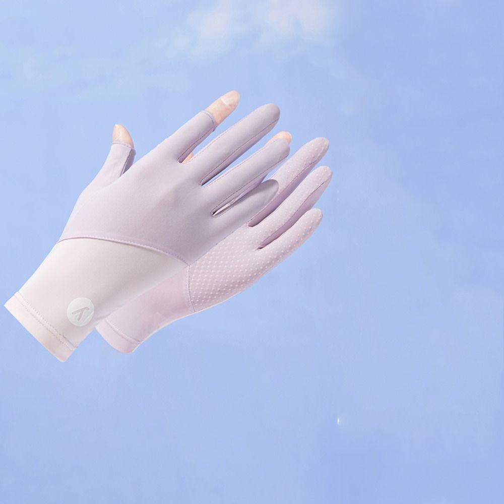 Anti-UV Ice Silk Gloves Touch Screen Sunscreen Gloves Fashion Mittens  Summer